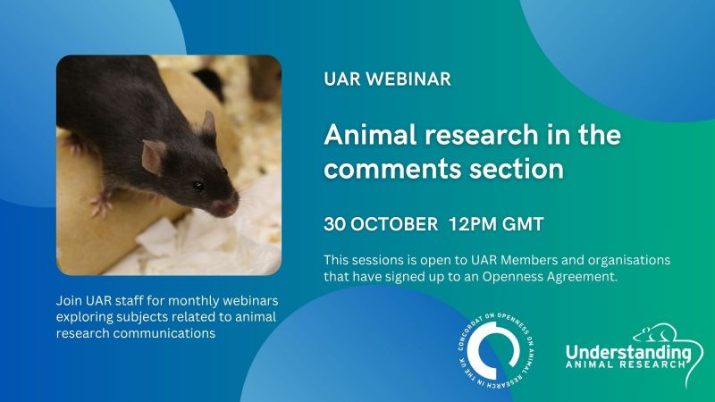 Animal research in the comments section - new webinar from UAR