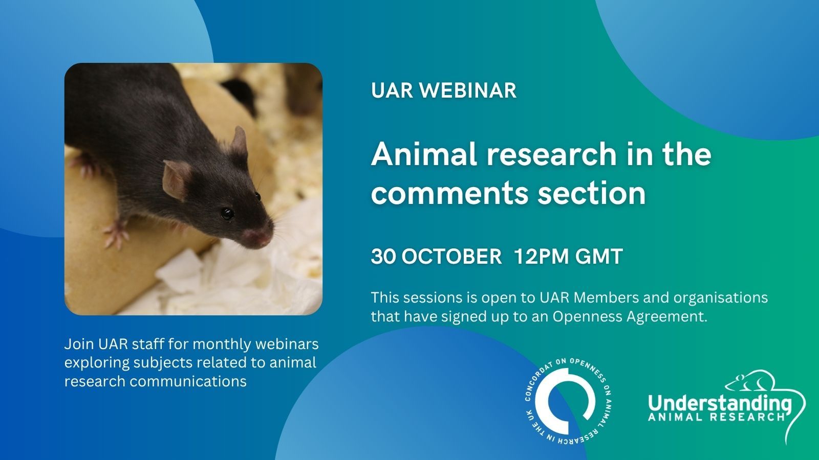Animal research in the comments section - new webinar from UAR